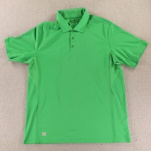 FILA Polo Shirt Mens XL Green solid Fila Sport Golf Polo Performance